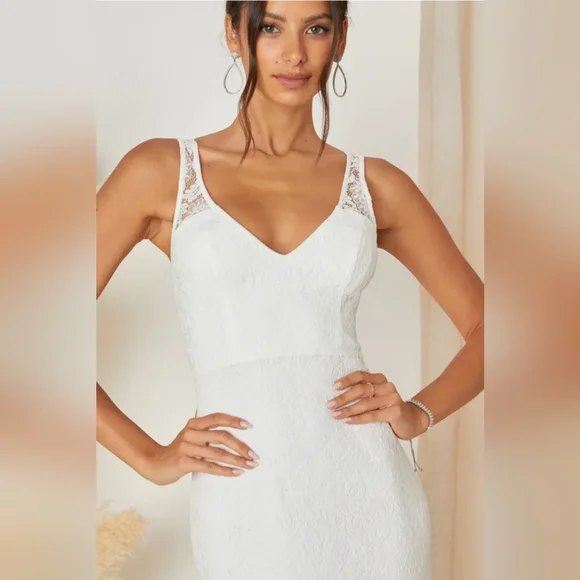 NWOT Lulus White Lace Sleeveless Maxi Dress Size 3X=22/24 - Picture 4 of 5